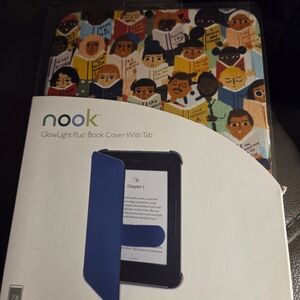 Nook NWT GlowLight Plus Book Cover w/ Tab Book Club Cover Design Barnes & Noble